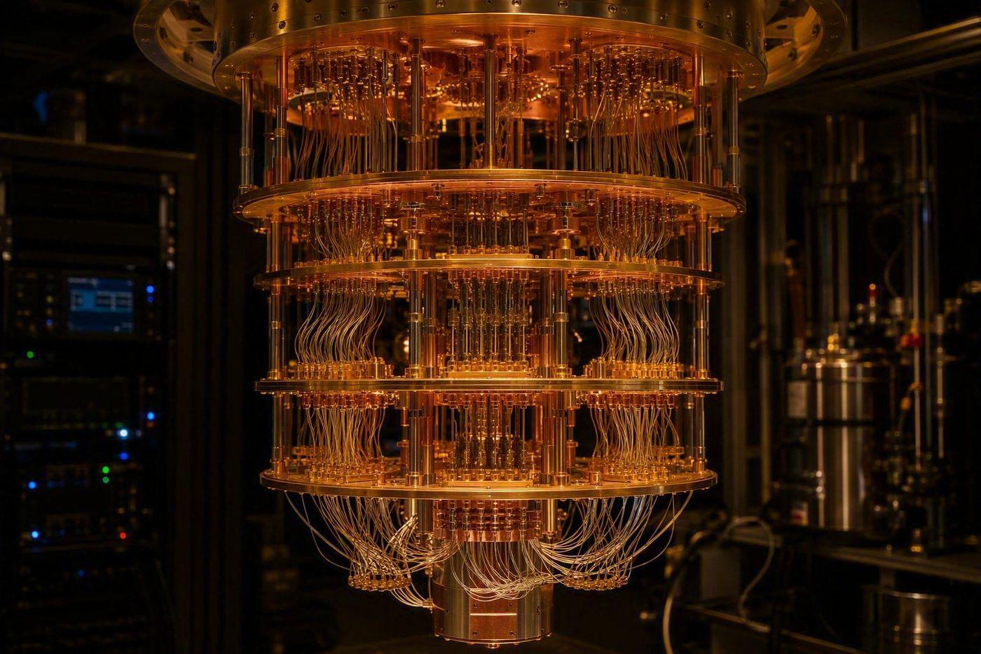 Gold-plated dilution refrigerator of a quantum computer